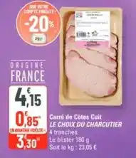 G20 Carré de côtes cuit offre