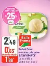 G20 Belle france - sorbet poire morceaux de poire offre
