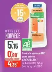G20 Sacrebleu - pavé de saumon bio offre