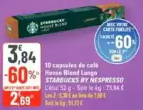 G20 Starbucks - 10 capsules de café house blend lungo offre