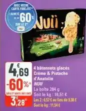 G20 Nuii - 4 bâtonnets glacés crème & pistache d'anatolie offre