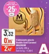 G20 Magnum - 4 bâtonnets glacés double gold caramel offre