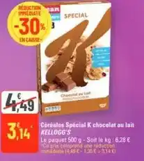 G20 Kellogg's - céréales spécial k chocolat au lait offre