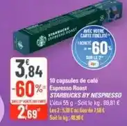G20 Starbucks - 10 capsules de cafe espresso roast offre