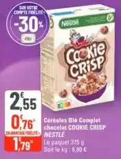 G20 Nestlé - céréales blé complet chocolat offre