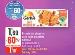 G20 Gerblé - biscuit lait chocolat sans huile de palme offre