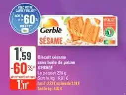 G20 Gerblé - biscuit sésame sans huile de palme offre