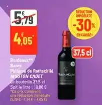 G20 Mouton cadet - bardeaux baron philippe de rothschild offre