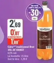 G20 Val de rance - cidre traditionnel brut offre