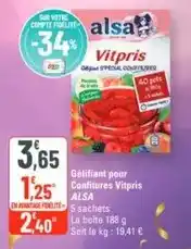 G20 Alsa - gélifiant pour confitures vitris offre