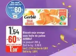 G20 Gerblé - biscuit soja orange sans huile de palme offre