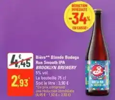 G20 Brooklyn - bière blonde bodega run smooth offre