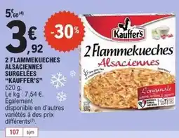 E.Leclerc Kauffer's - 2 flammekueches alsaciennes surgelées offre