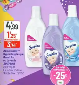 G20 Soupline - adoucissant hypoallergénique, grand air ou lavande offre