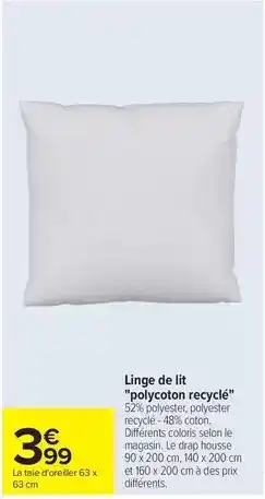 Carrefour Drive Linge de lit polycoton reycle offre