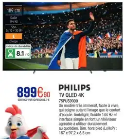 Extra PHILIPS Tv qled 4k 75pus9000 offre