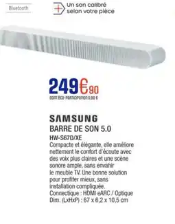 Extra SAMSUNG Barre de son 5.0 hw-s67d/xe offre