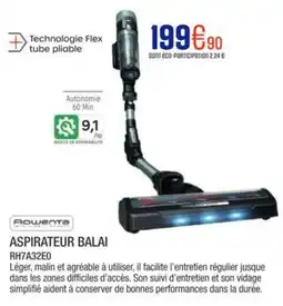 Extra ROWENTA Aspirateur balai rh7a32e0 offre