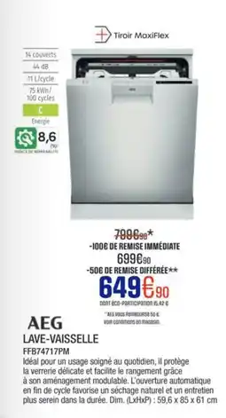 Extra AEG Lave-vaisselle ffb74717pm offre