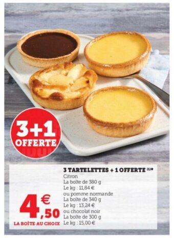 Super U 3 Tartelettes + 1 offerte offre