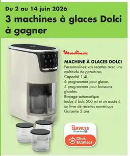 E.Leclerc MACHINE À GLACES DOLCI Moulinex offre