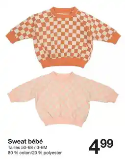 Zeeman Sweat bébé offre