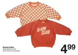 Zeeman Sweat bébé offre
