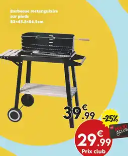 Maxi Bazar Barbecue rectangulaire sur pieds offre