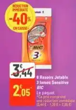 G20 Bic - 8 rasoirs jetable 3 lames sensitive offre