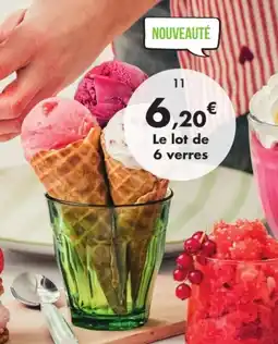 E.Leclerc Lot de 4 gobelets Picardie vert en verre offre
