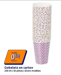 Action Gobelets en carton offre