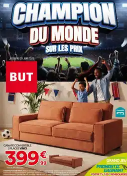 BUT CANAPÉ 3 PLACES VINCI offre