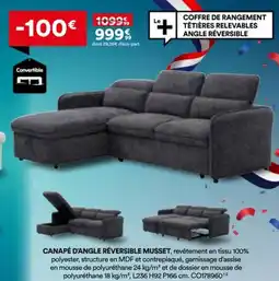 BUT CANAPÉ D'ANGLE RÉVERSIBLE MUSSET offre