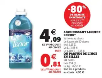 Super U Adoucissant liquide lenor offre