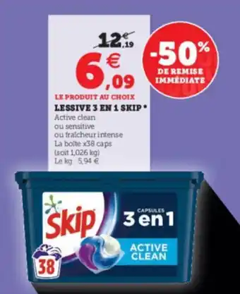 Super U Lessive 3 en 1 skip offre