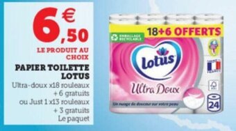 Super U Papier toilette lotus offre