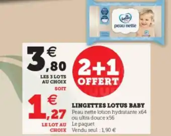 Super U Lingettes lotus baby offre