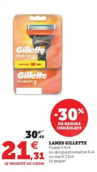Super U Lames gillette offre