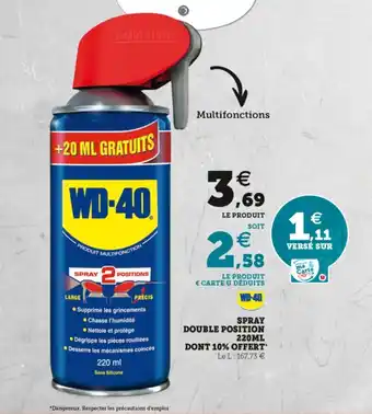 Super U Spray double positon offre