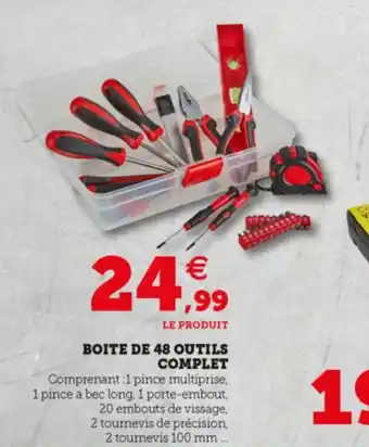 Super U Boite de 48 outils complet offre