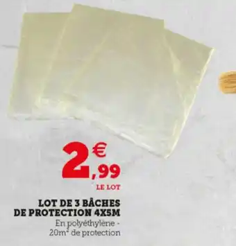Lot de 3 bâches de protection 4x5m