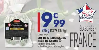 ALDI Lot de 5 saucissons secs de savoie offre