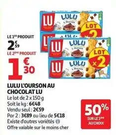 Auchan Supermarché Lu - l'ourson au chocolat offre