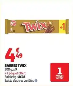 Auchan Supermarché Twix - barres offre