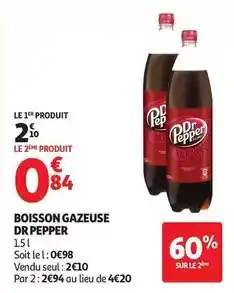 Auchan Supermarché Dr pepper - boisson gazeuse offre