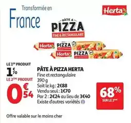 Auchan Supermarché Herta - pâte à pizza offre