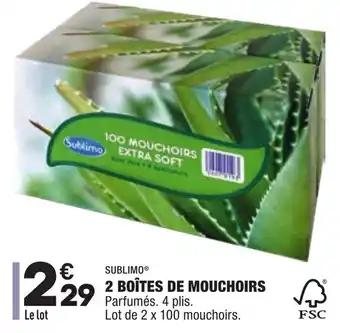 ALDI 2 Boîtes de mouchoirs offre