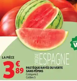 Auchan PASTÈQUE RAYÉE OU VERTE SANS PEPINS offre