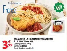 Auchan ESCALOPE À LA MILANAISE ET SPAGHETTI À LA SAUCE TOMATE offre