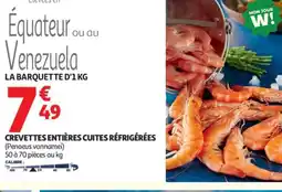 Auchan CREVETTES ENTIÈRES CUITES RÉFRIGÉRÉES offre